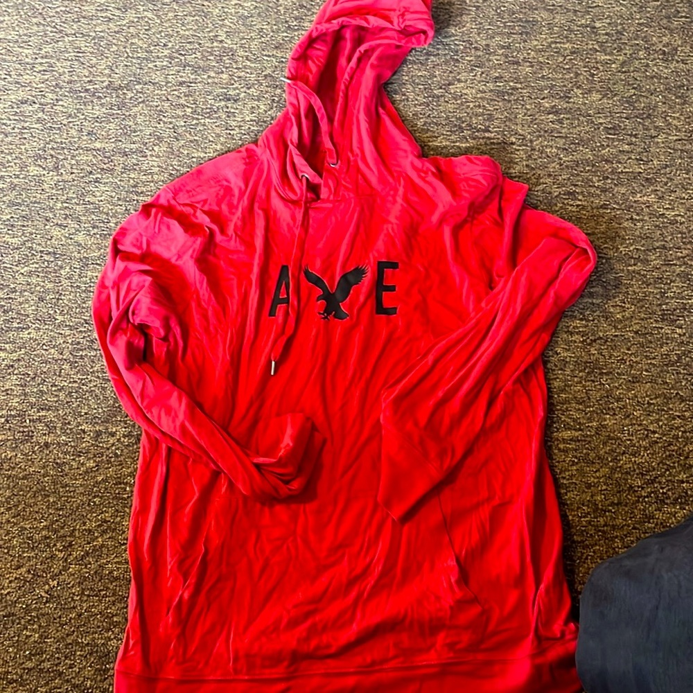 Red long sleeve American eagle hoodie